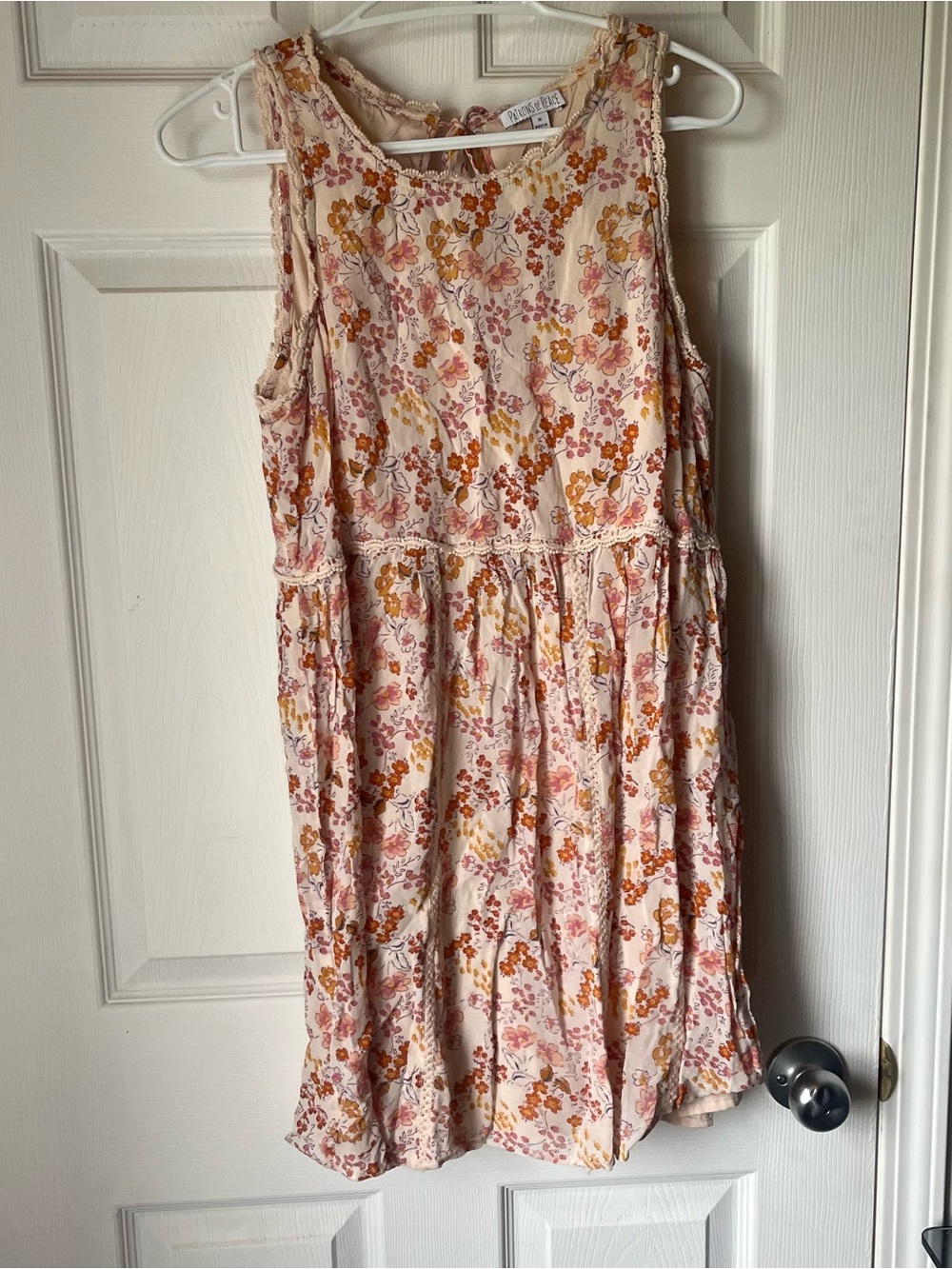 Patrons of Peace Floral Tie-Shoulder Sundress in Pink & Mustard